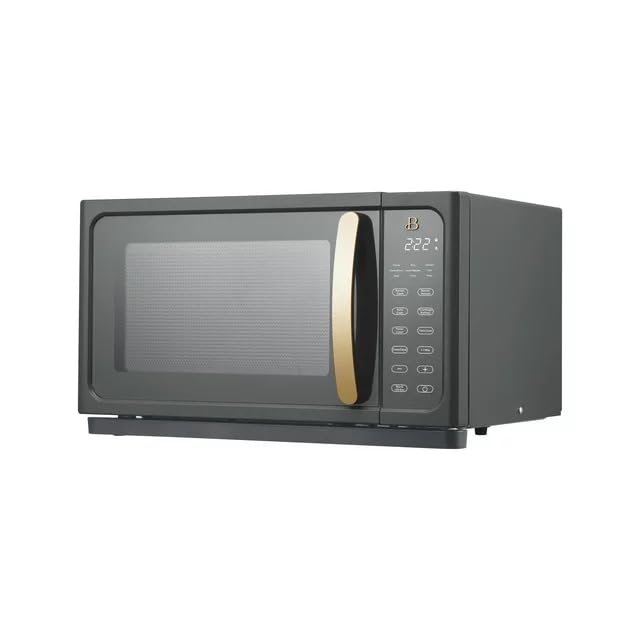 Beautiful 1.1 Cu ft 1000 Watt, Sensor Microwave Oven, Touch-Activated Display, 15 Convenient Pre-Set Functions by Drew Barrymore (Gray)