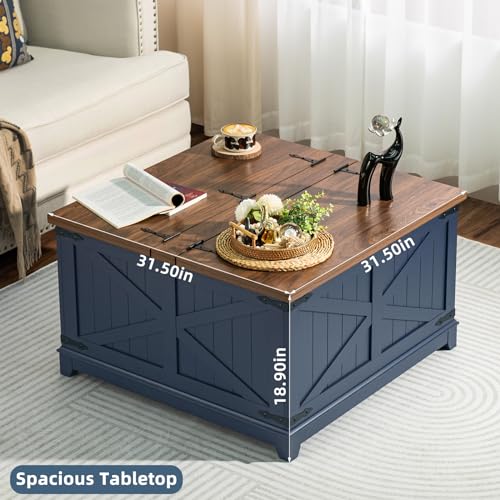 Farmhouse Coffee Table Set of 3, Furniture Set with Charging Station, Coffee Table with Hidden Storage Organizer and Nightsand 3-piece set, Country Center Table Set for Living Room,Office, Home