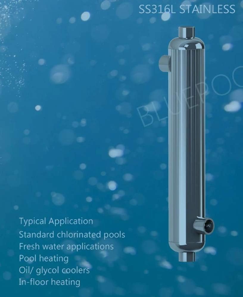 1,200,000 BTU Stainless Steel Tube & Shell Heat Exchanger for Pools/Spas ss