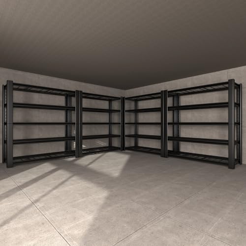 5-Tier Garage Shelving Heavy Duty, 3000 LBS Capacity Metal Storage Rack 76" H x 60" W x 24" D, Adjustable Steel Shelves Unit for Garage, Warehouse, Basement, Pantry, Workshop.1 Pack