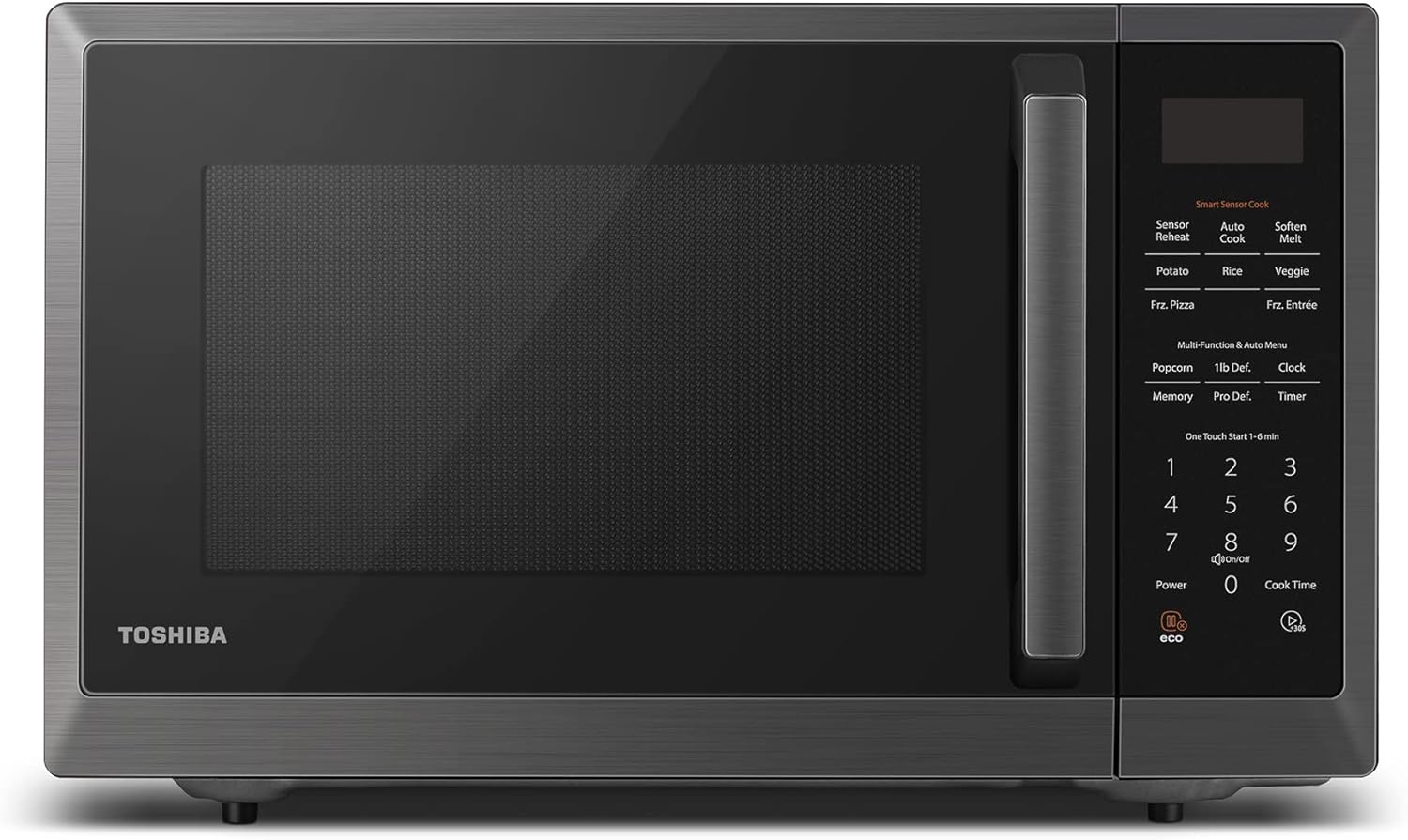 TOSHIBA Air Fryer Combo 8-in-1 Countertop Microwave Oven, Convection, Broil, Odor removal & ML2-EM12EA(BS) Countertop Microwave Oven With Stylish Design As Kitchen Essentials