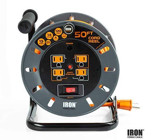 50 ft Extension Cord Reel with 4 Electrical Power Outlets