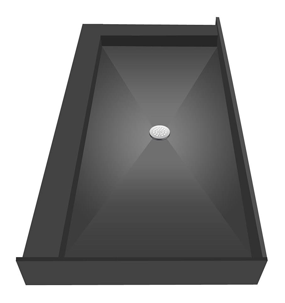 Tile Redi Double Curb Shower Pan,Center Drain 3448CDL-PVC,