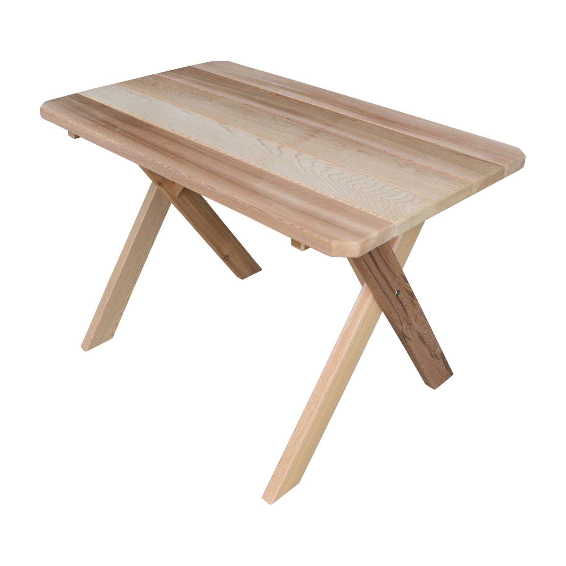 Cedar 4& Cross-leg Picnic Table - Unfinished