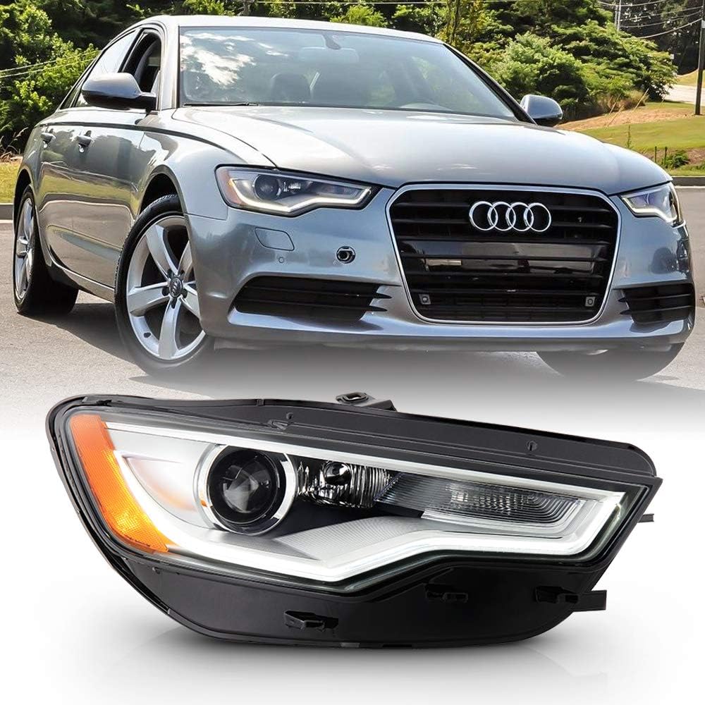 ACANII - For [HID/Xenon w/o AFS Model] 2012-2015 Audi A6 S6 LED DRL Projector Headlight Headlamp Assembly Passenger Side