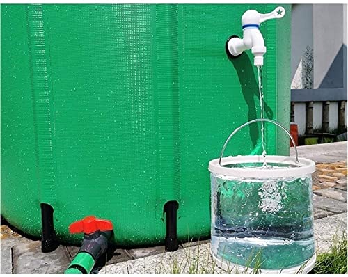 QIANMEI Collapsible Rain Barrel Collapsible Rain Barrel Kit, Flexible Water Tank, PVC Coated Cloth Cylinder Large Diameter Easy to Store with Zipper Lid, Filter Mesh, Outlet Valve