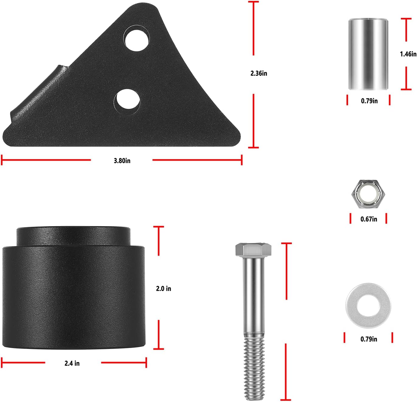 2.5'' Lift Kit UTV Front and Rear Suspension Fit For 2014-2021 Polaris Ranger 500/570 /Crew Midsize Pack of 2