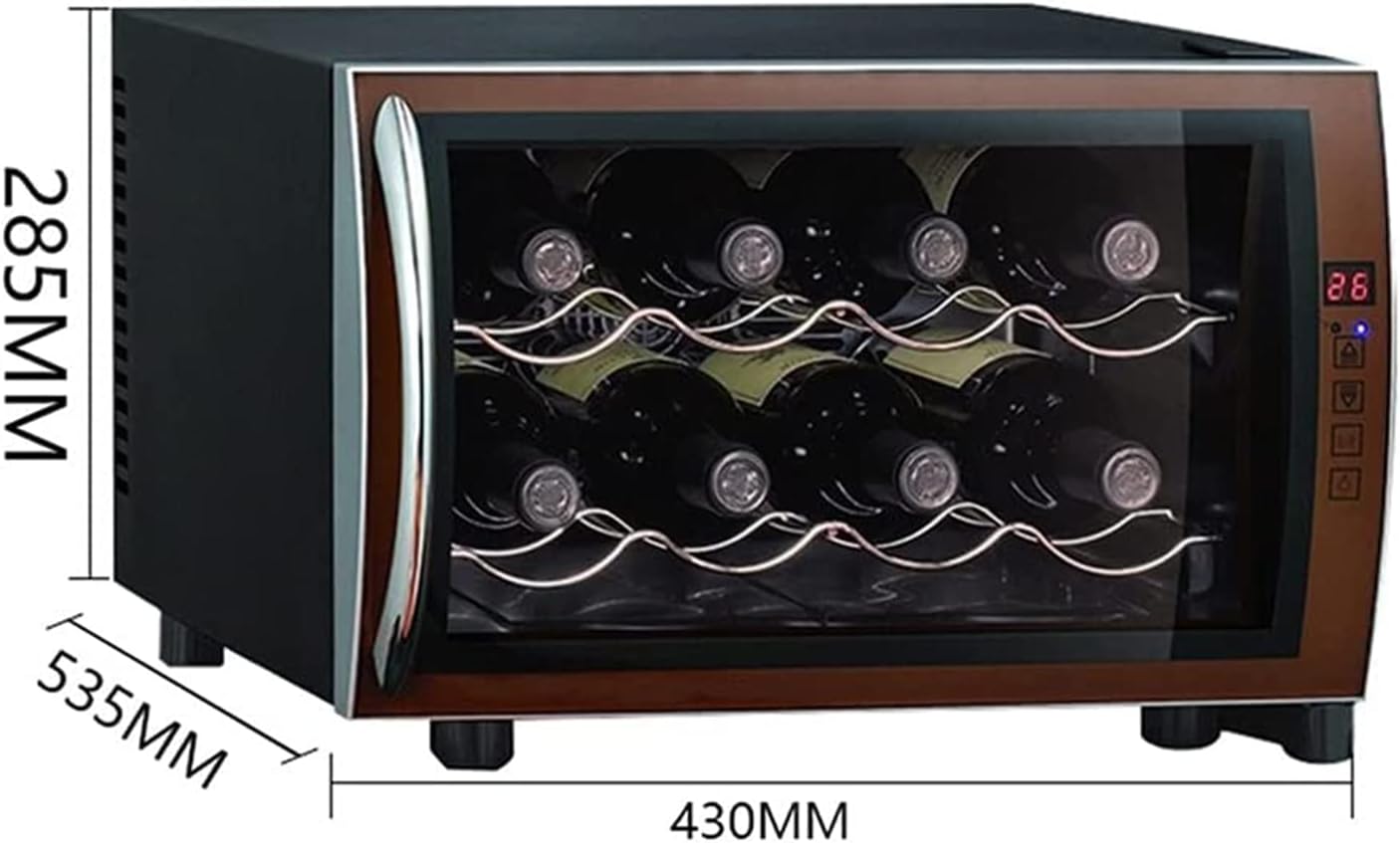 8-Bottle Wine Cooler, Free-Standing Wine Cellar, Countertop/Built-in Ice Bar Refrigerator, Wine Cabinet with Fridge Space, Household Beer and Beverage Cooler
