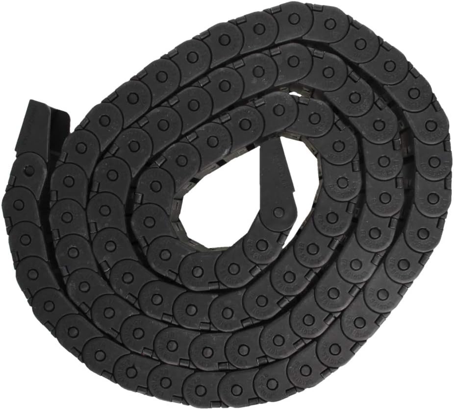 Fielect Drag Chain Cable Carrier Open Type with End Connectors R100 35X100mm 1 Meter Plastic for Electrical CNC Router Machines Black 1Pcs