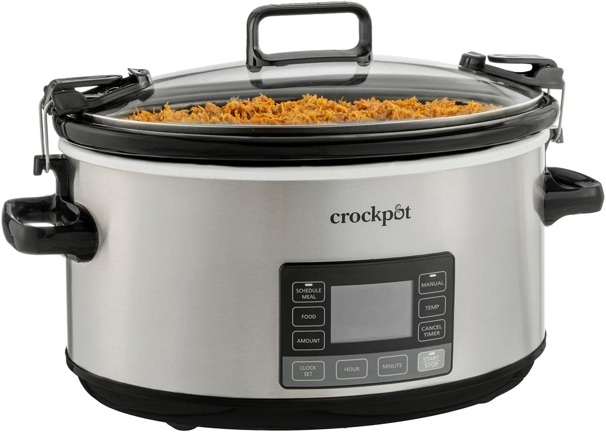 Crock-Pot 7Qt MyTime Cook & Carry Slow Cooker, Programmable, Stainless Steel