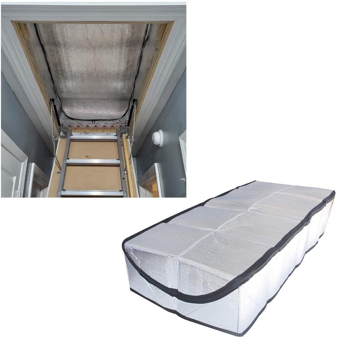SOKINGCOVER Attic Door Insulation Cover,Attic Staircase Insulation Cover-30"X60"X11"-R Value 15.4, Super Thick Fireproof Attic Staircase Insulation Pack of 2