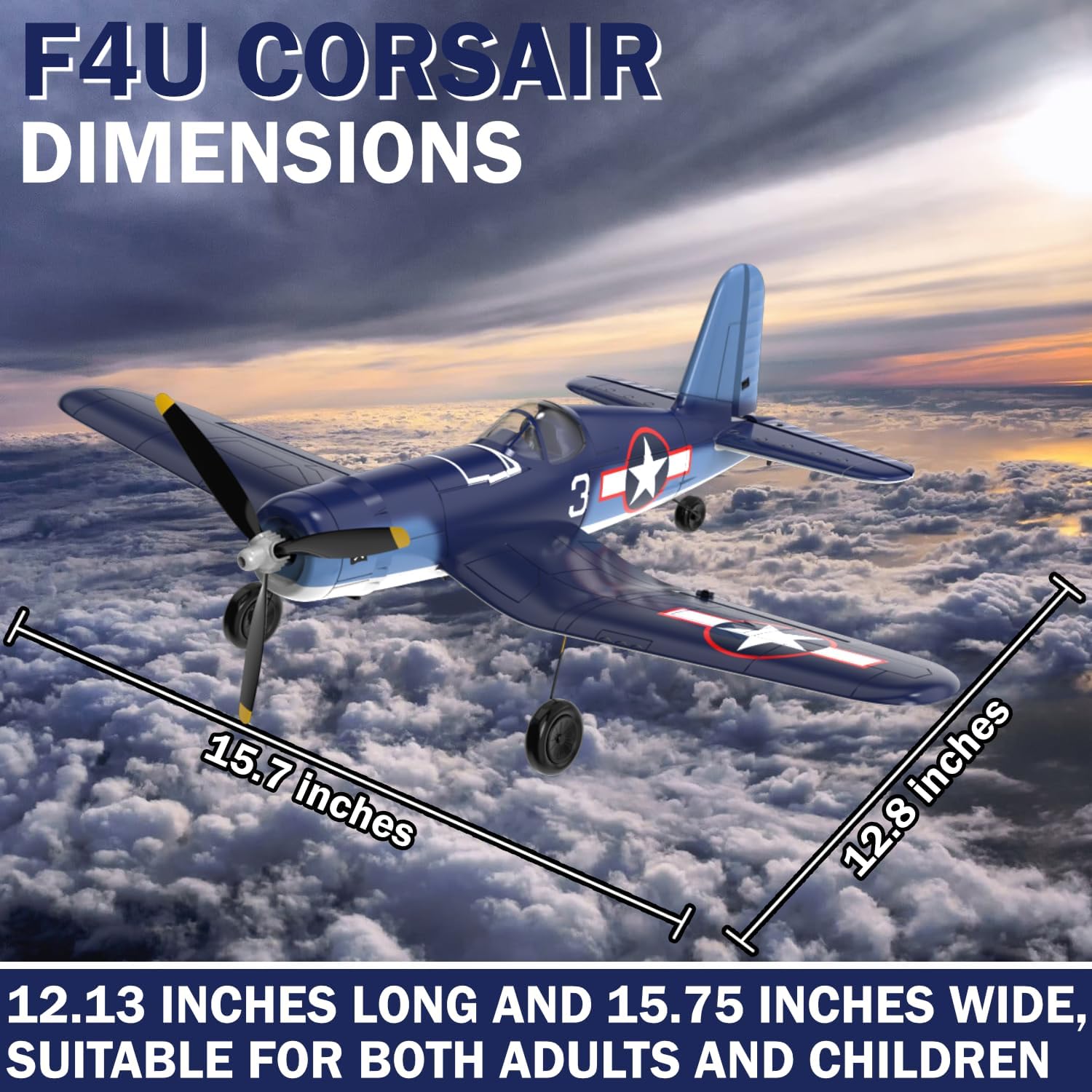 LEAMBE 4 Channel RC Plane - Ready to Fly Aerobatic Aircraft, Easy Control for Beginners, F4U Corsair RC Airplane Best Gift for Kids
