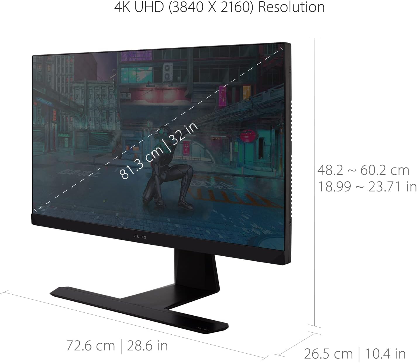 ViewSonic ELITE XG321UG 32 Inch 4K IPS 144Hz Gaming Monitor with G-Sync, Mini LED, Nvidia Reflex, HDR1400, Advanced Ergonomics, HDMI and DP for Esports,Black