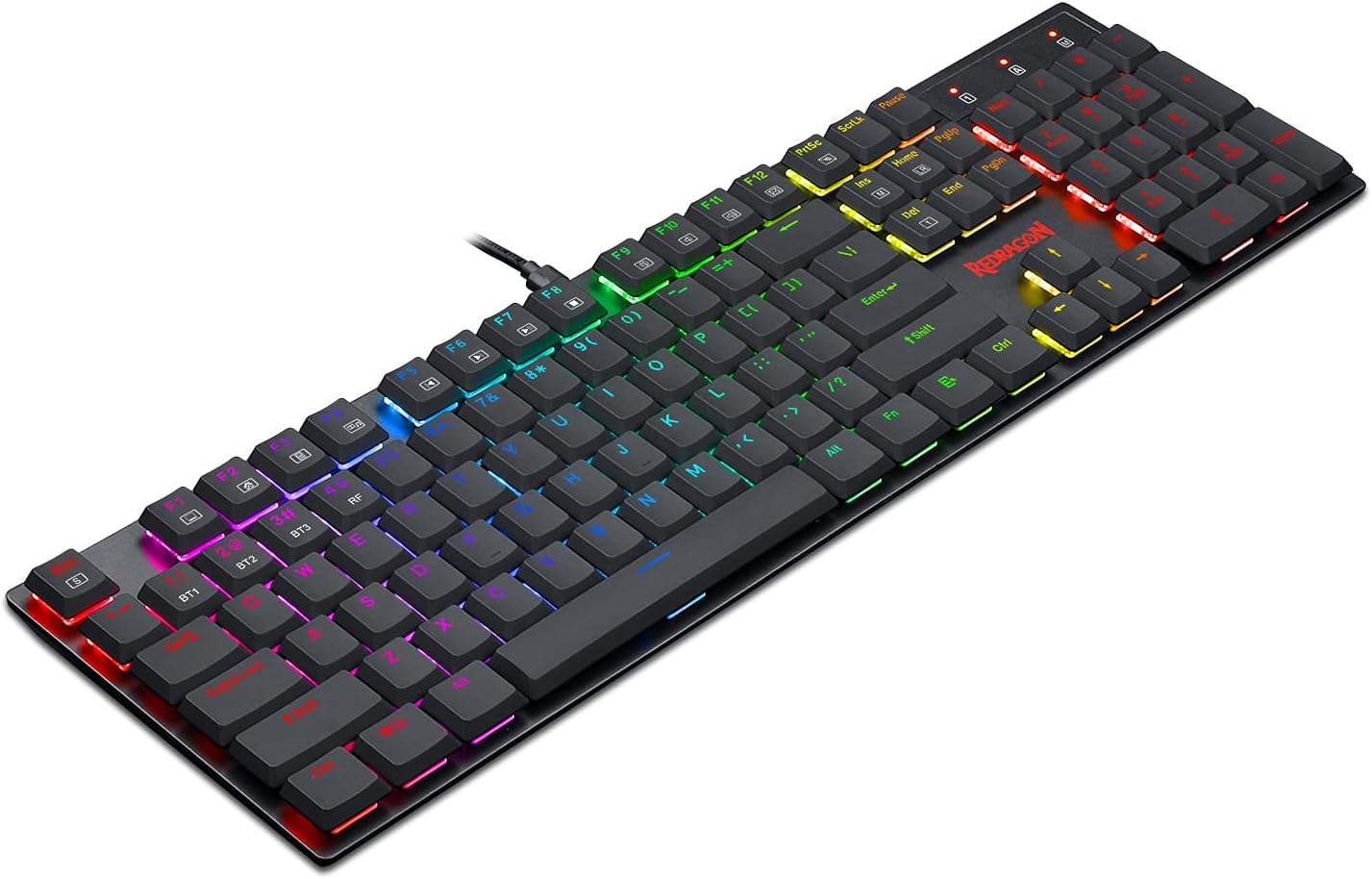 Redragon K535 Wireless, Bluetooth Mechanical Gaming Keyboard, RGB Backlit with Low Profile Blue Switches for Windows Gaming PC Pack of 2