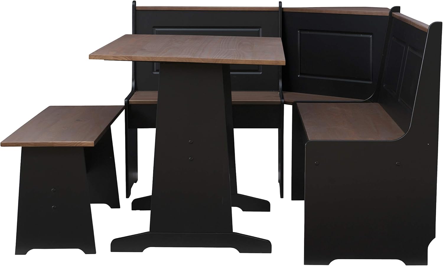 Linon Black and Pecan Breakfast Dining Set Ardmore Nook