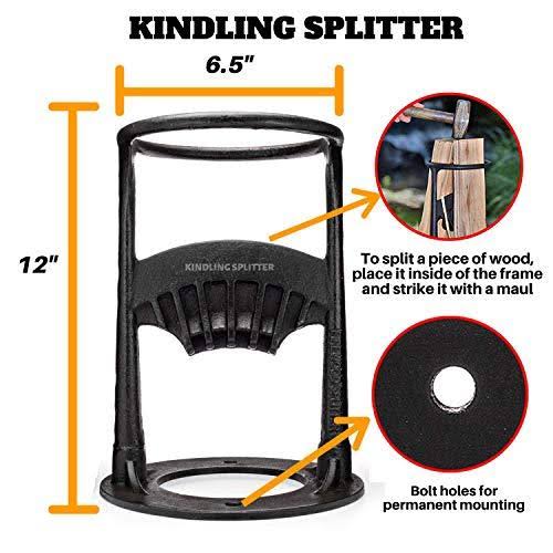 Kindling Splitter, Firewood Log Splitter, Manual Made of Cast Iron