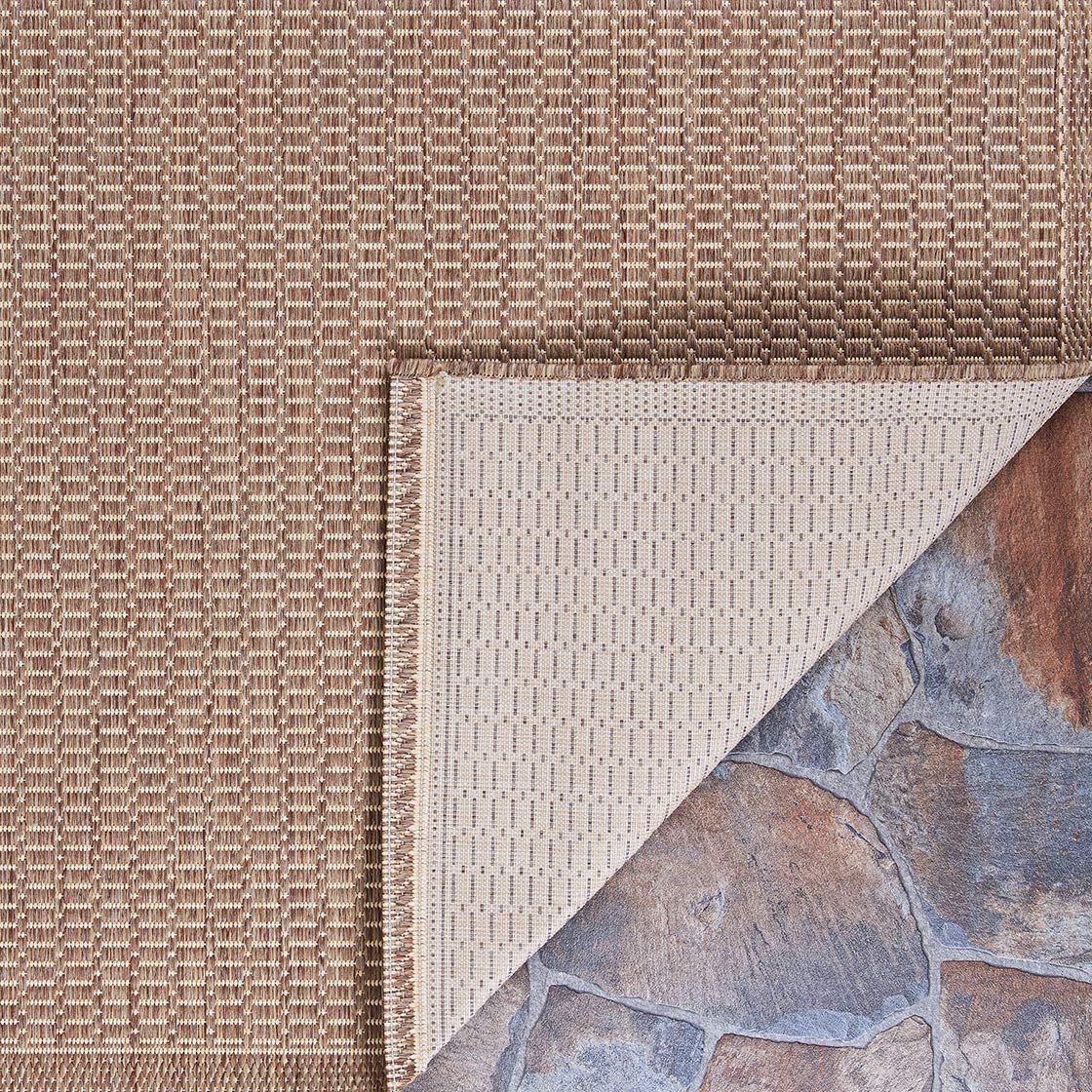Couristan Recife Saddle Stitch Indoor/Outdoor Area Rug, 7'6", Cocoa Brown-Natural