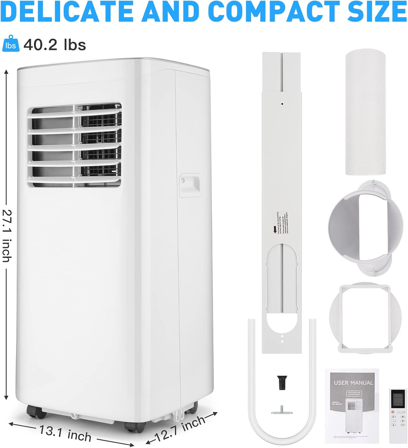 Portable Air Conditioners-8,000 BTU 3-in-1 Air Conditioner Portable with Dehumidifier and Fan Mode, Cools up to 200 square feet, Portable AC with Remote Control＆24 Hours Timer for Home, Office, Dorm.