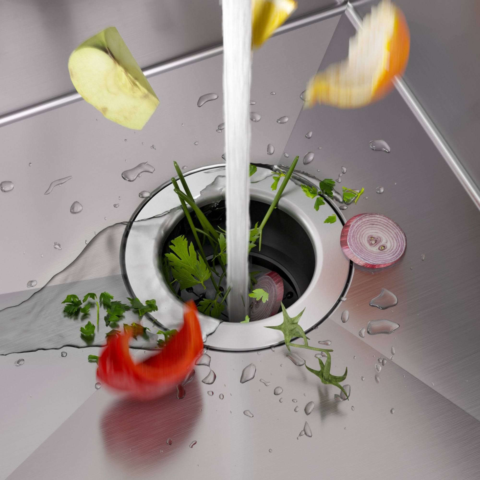 Kraus KWD100-75MBL WasteMate Continuous Feed Garbage Disposal with 0.75 HP Ultra-Quiet Motor for Kitchen Sinks