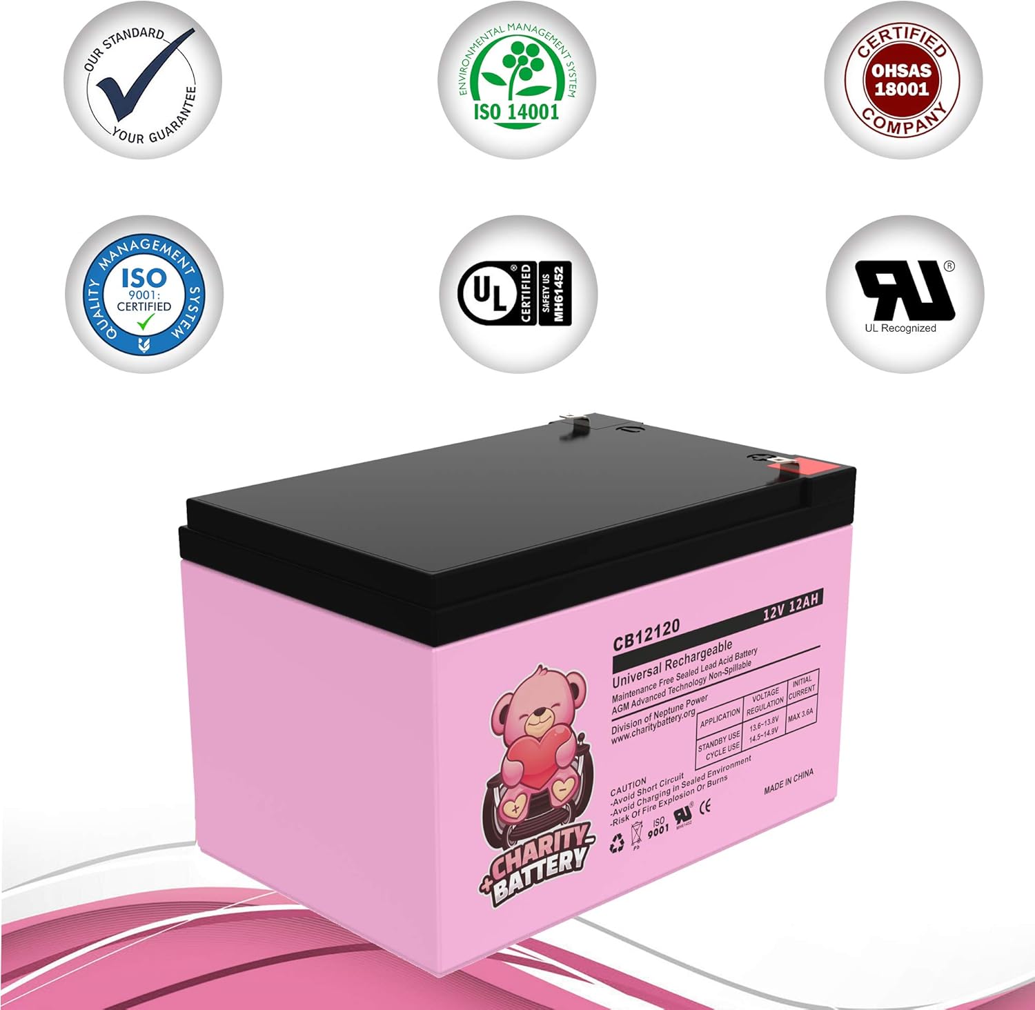 Pride Mobility Go Go 12V 12Ah Replacement Mobility Scooters Battery CB12120 by Charity Battery - 2 Pack Pack of 2