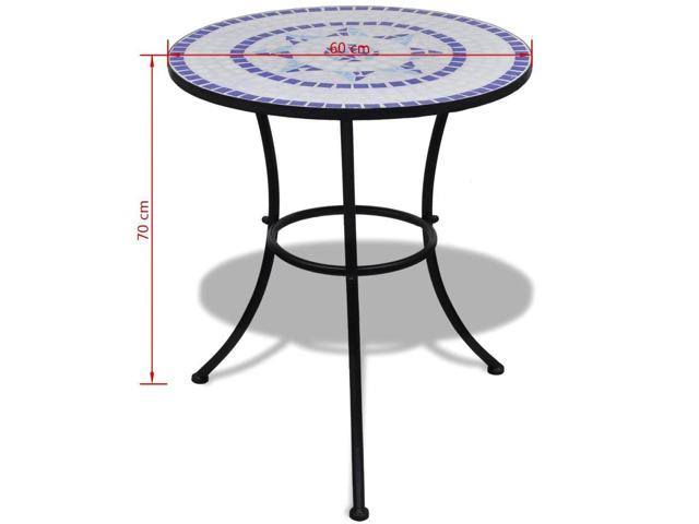 vidaXL Bistro Table Blue and White 23.6x22 Mosaic