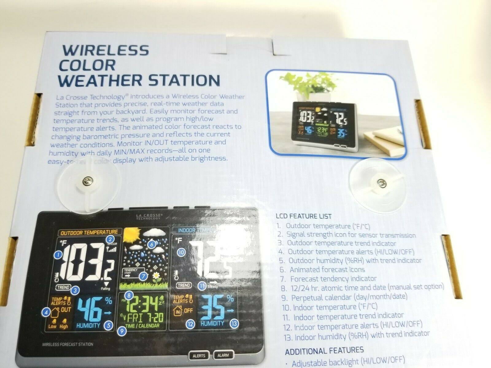 La Crosse Technology Wireless Atomic Digital Color Forecast Station with Alerts, White