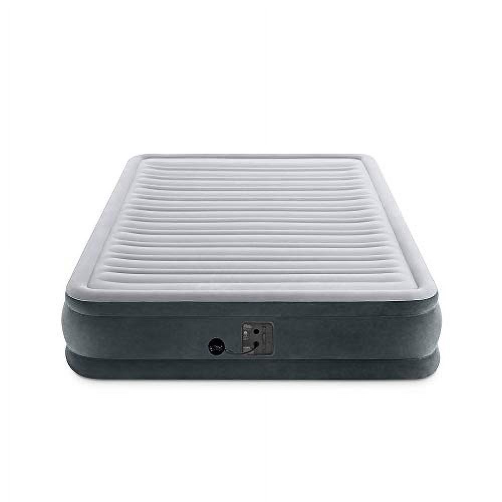 Intex Comfort Plush Mid Rise Dura-Beam Airbed with Internal Electric Pump, Bed Height 13", Queen Grey