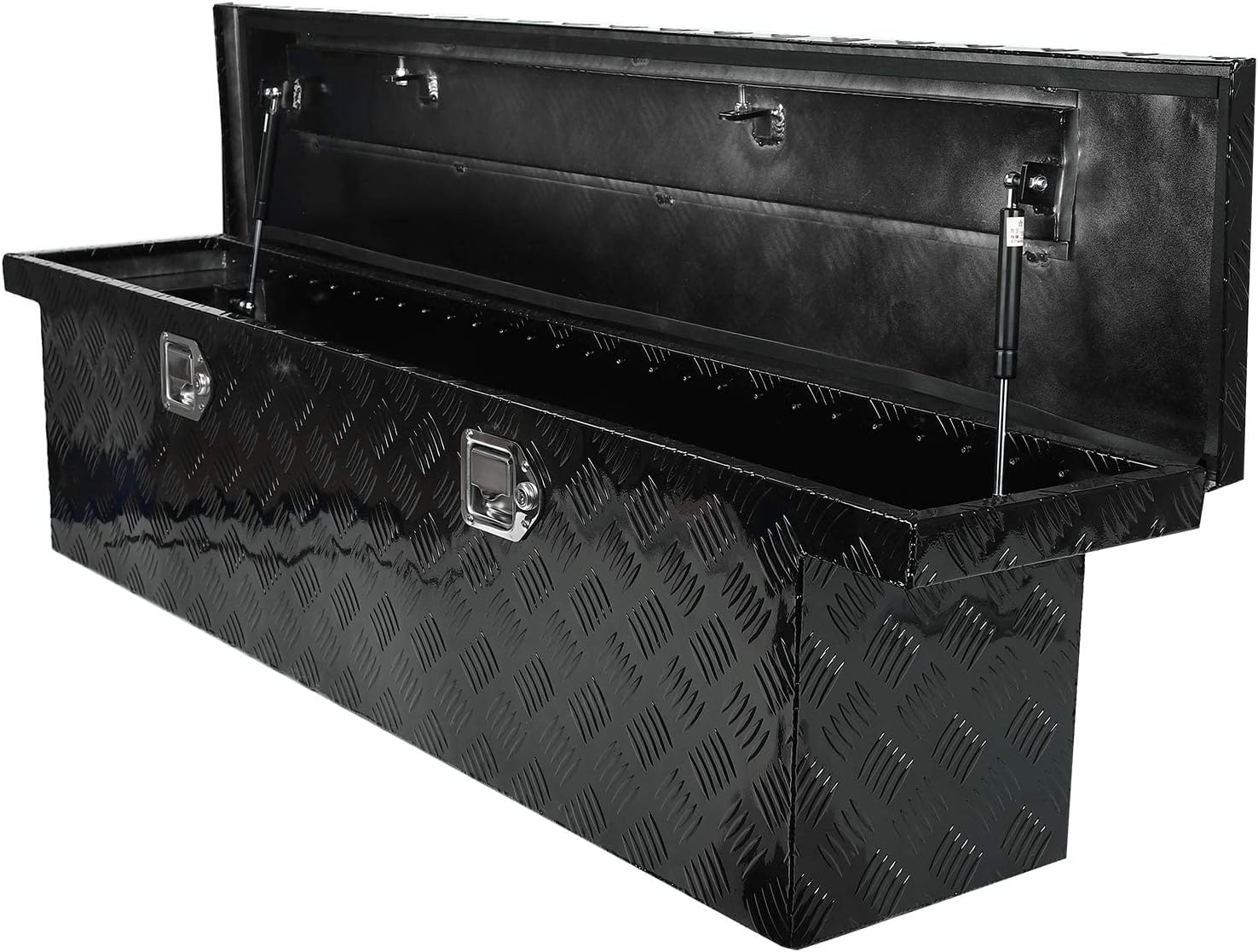 LucaSng 60X12X14 Black Aluminum Heavy Duty Pick Up Truck Truck Bed Tool Box Trailer Storage Tool Box w/Lock & Keys