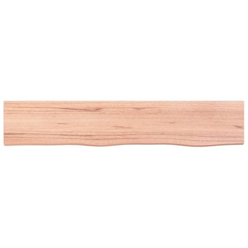 Wall Shelf Light Brown 39.4"x7.9"x1.6" Treated Solid Wood Oak,Optimized:Embrace the beauty of nature with its unique live edge design. Each shelf is meticulously handcrafted, showcasing the natural va