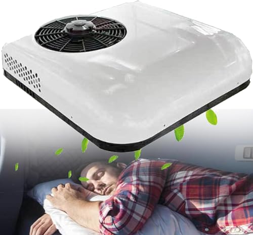 12V/24V Roof RV Air Conditioner, Electric RV Truck Camper, Top-mounted Integrated RV Air Conditioner, Non-duct, Quiet AC, for Automotive Camper Travel Trailer