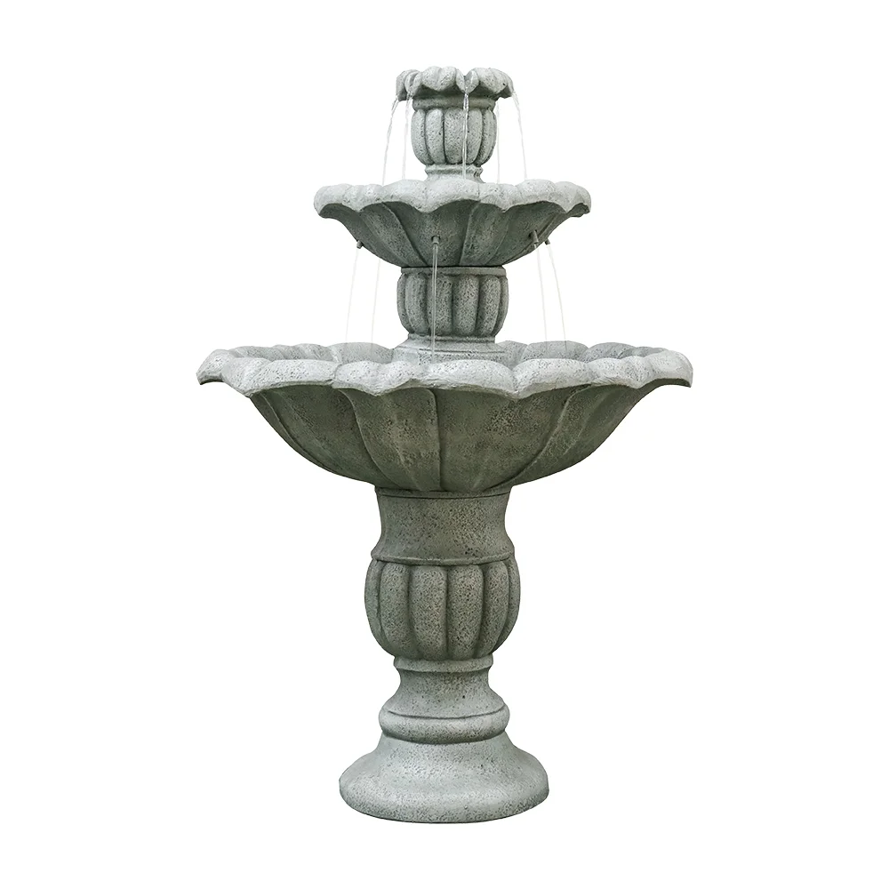 Willwolfer 35'' H 3-Tier Outdoor Water Fountain - With Submersible Electric Pump- Garden Cascading Waterfall for Yard Patio Lawn Home Decor