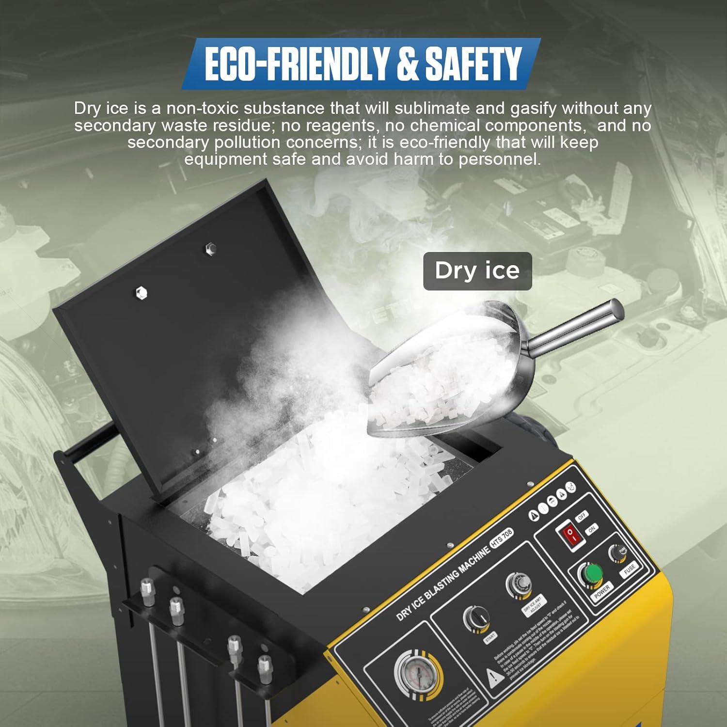 Dry Ice Blasting Cleaning Machine, Dry Ice Blast Cleaners for Industrial, Automotive, Medical, Compatible with All Vehicle Cars(110V)