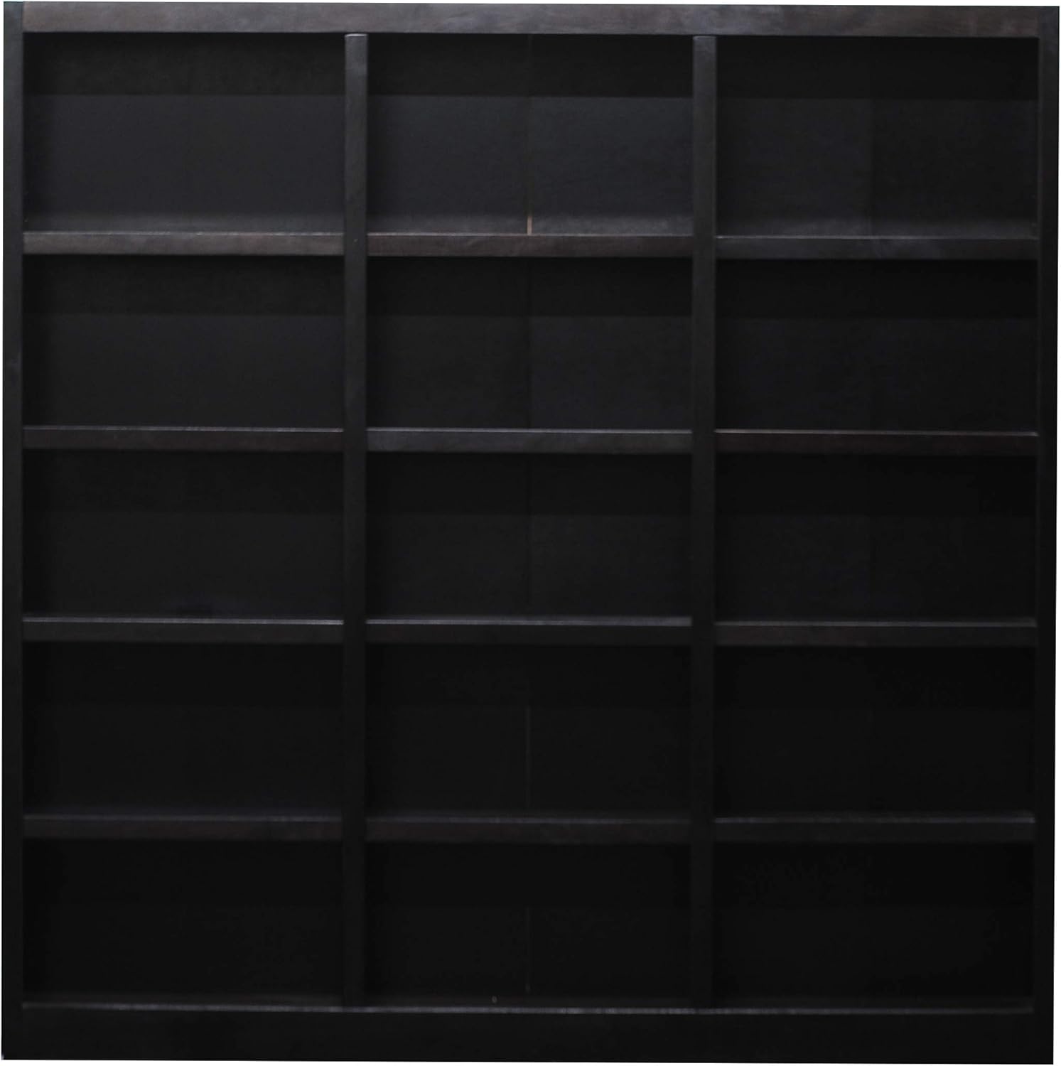 Traditional 72 Tall 15-Shelf Triple Wide Wood Bookcase in Espresso