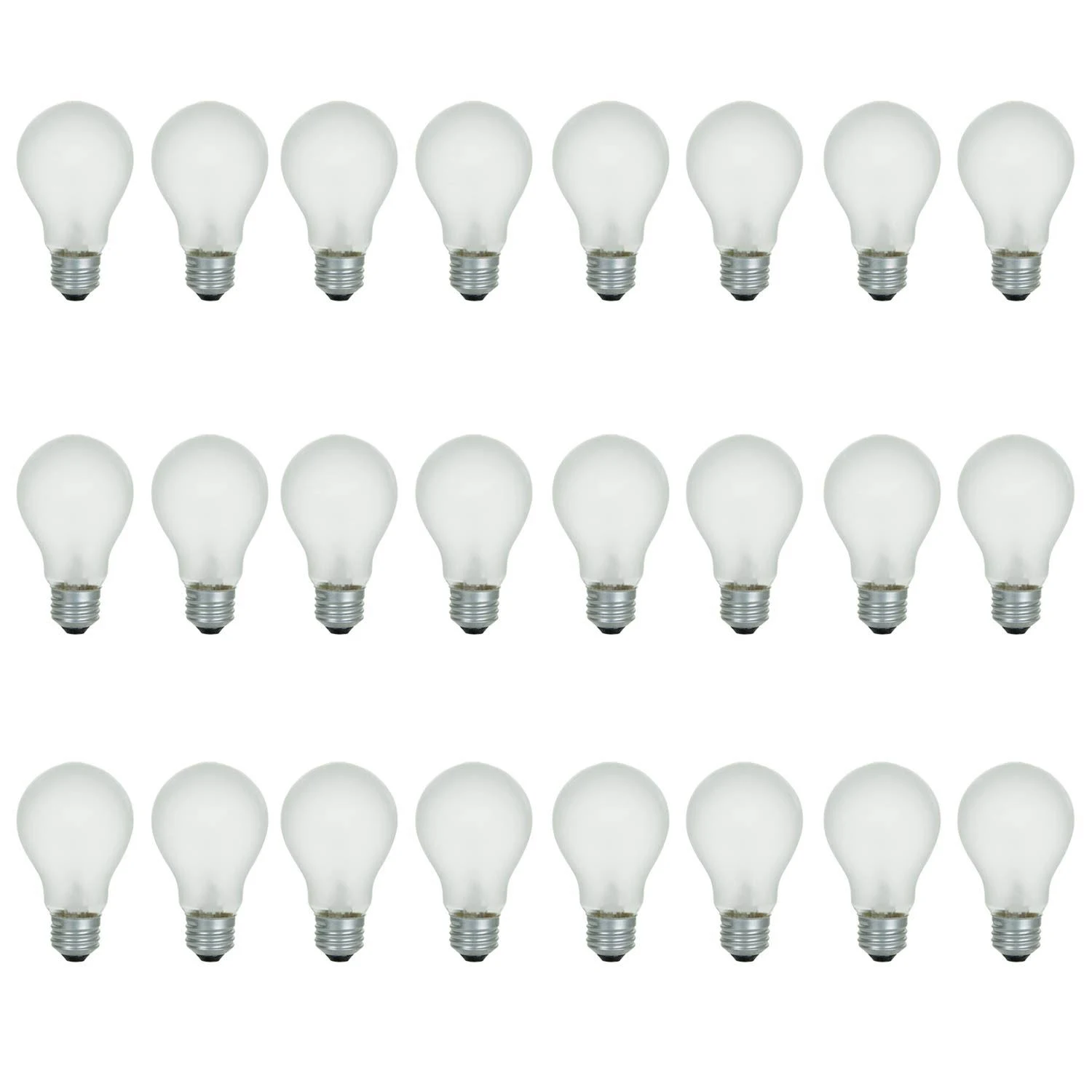 A19 Frosted Incandescent Rough Service Light Bulb, 100 Watt, 2700K Soft White, E26 Medium Base, 1020 Lumens, 130V (24 Pack)