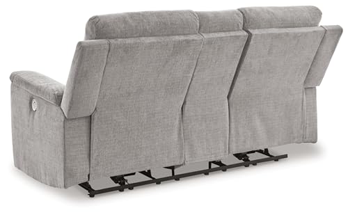 Signature Design by Ashley Barnsana Power Reclining Loveseat with Console, 75" W x 41" D x 40" H, Gray