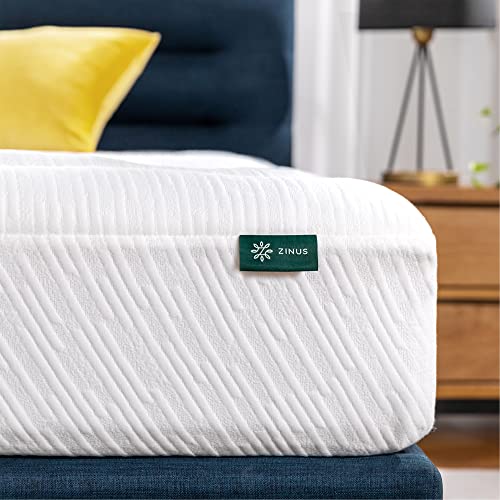 ZINUS 8 Inch Cloud Memory Foam Mattress, Queen, Fiberglass Free, Pressure Relieving, Mattress in A Box, CertiPUR-US Certified, White