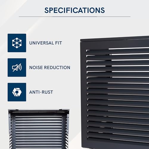 Airdeko's Mini Split AC Cover for Outside Units Sturdy Aluminum, Optimal Performance & Protection of Mini Split System Outdoor Condenser Compatible with Airdeko's Anti-Theft System
