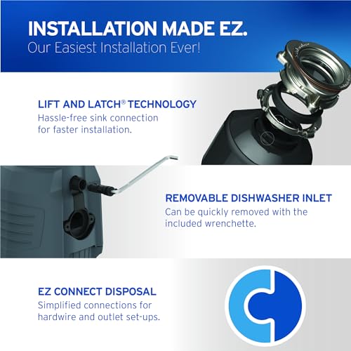 InSinkErator EVO CVR CNTRL Evolution Cover Control 3/4 HP, Advanced Series EZ Connect Batch Feed Food Waste Garbage Disposal, No Size, Gray
