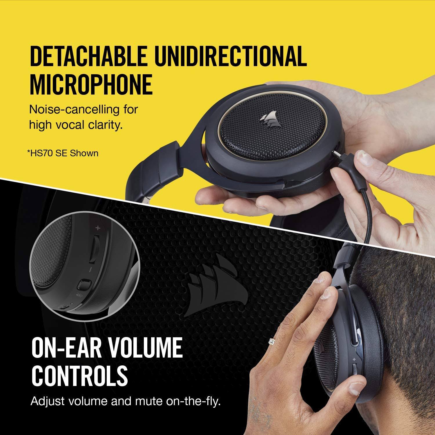 Corsair HS70 Carbon 7.1 Surround Sound, Gaming Headset