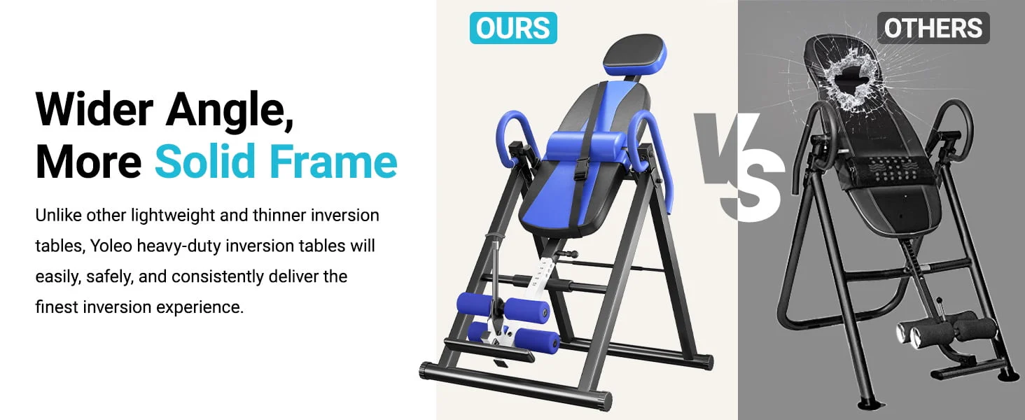 Heavy Duty Inversion Table,300 Lbs Capacity with Adjustable Protective Belt,0°-85°Foldable Save 70% Space Inversion Table for Back Pain Relief,Red