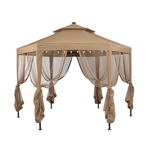 Garden Winds Replacement Canopy for The Hexagon Solar Gazebo (Model GFS00679B) Riplock 350