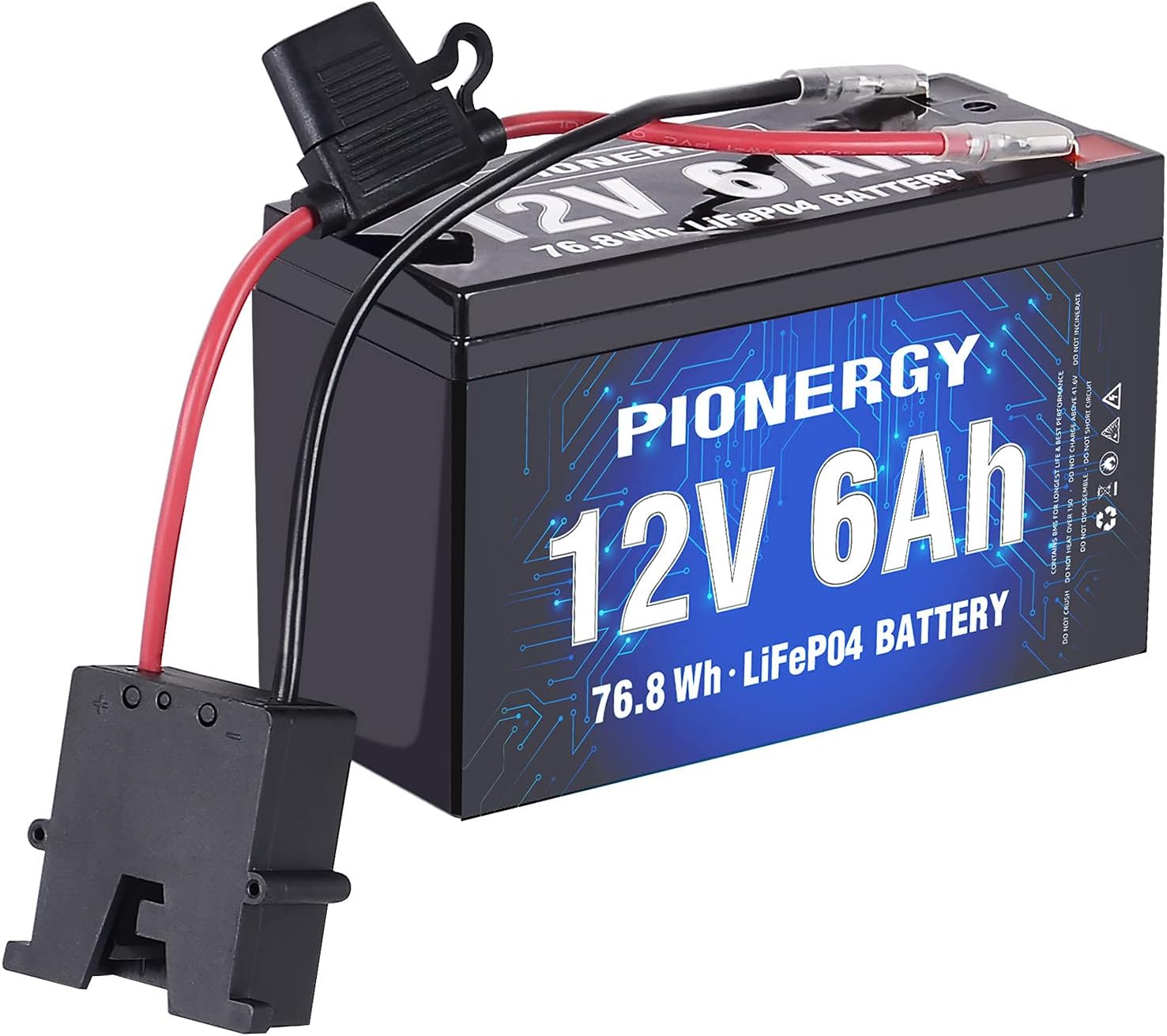 LiFePO4 Battery, Lithium Battery 4000+ Cycles Rechargeable Iron Phosphate Battery for RV, Solar Power and Backup Battery Low Self-Discharge and Light Weight with Built-In BMS (12.8V 6 Ah)