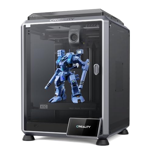 Creality K1C 3D Printer, 2024 New Version 3D Printers with 600mm/s Fast Printing Speed, Support Carbon Fiber Filament 300℃ High-Temp Print, Auto Leveling and Clog-Free Direct Extruder