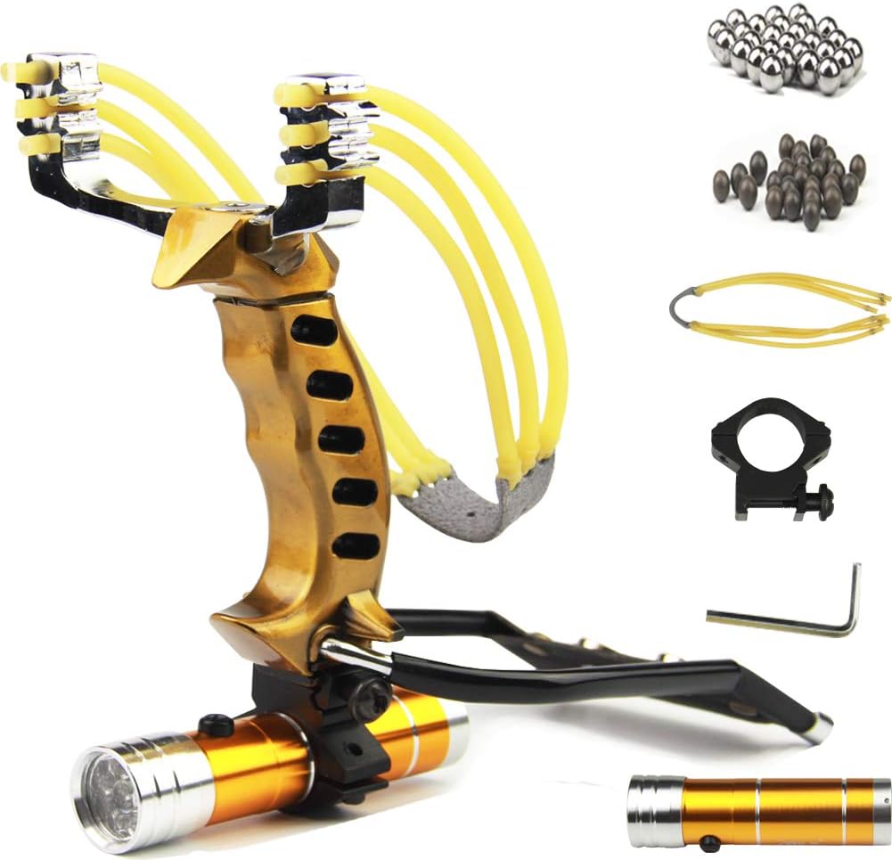 COOY Slingshot,Wrist Sling Rocket Professional Hunting Slingshot with Heavy Duty Launching Bands, High Velocity Catapult ��