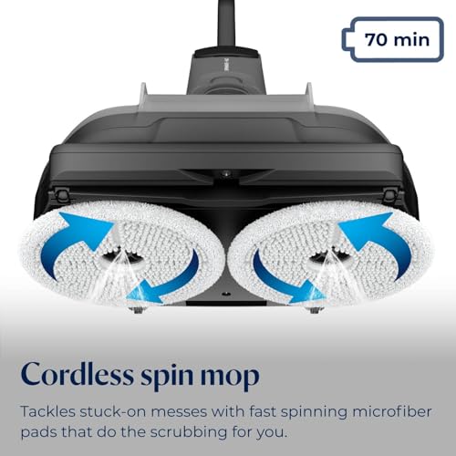 BISSELL® Spinwave Cordless Pet Hard Floor Spin Mop Cleaner 18V with washable mop pads for sealed hard floors, 23157