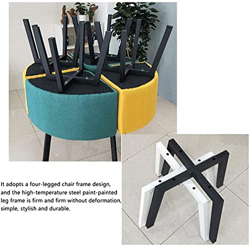 Small Apartment Dining Table W/Chair - Save Space Coffee Tables and Chairs 4 Casual Restaurants European Simplicity 4 Person PU Leather Chair 80cm Round Table Bedroom Dessert Shop ( Color : White Blue