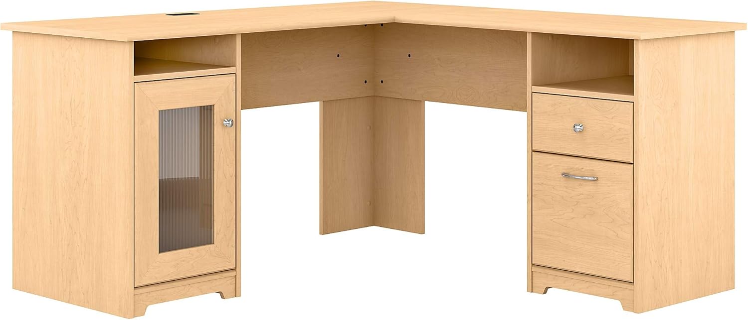 Bush Furniture Cabot L Shaped Computer Desk, Heather Gray