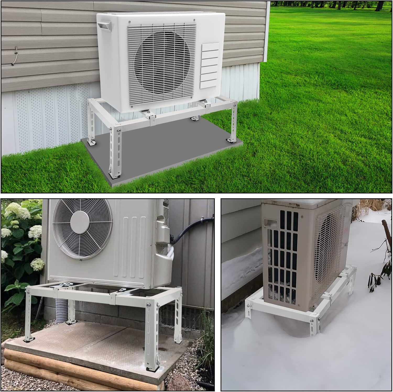 Ground Stand for Mini Split Air Conditioners Heat Pump System, Heavy Duty Condenser Stand, Ductless Mini Split Bracket for 9,000-24,000 BTU