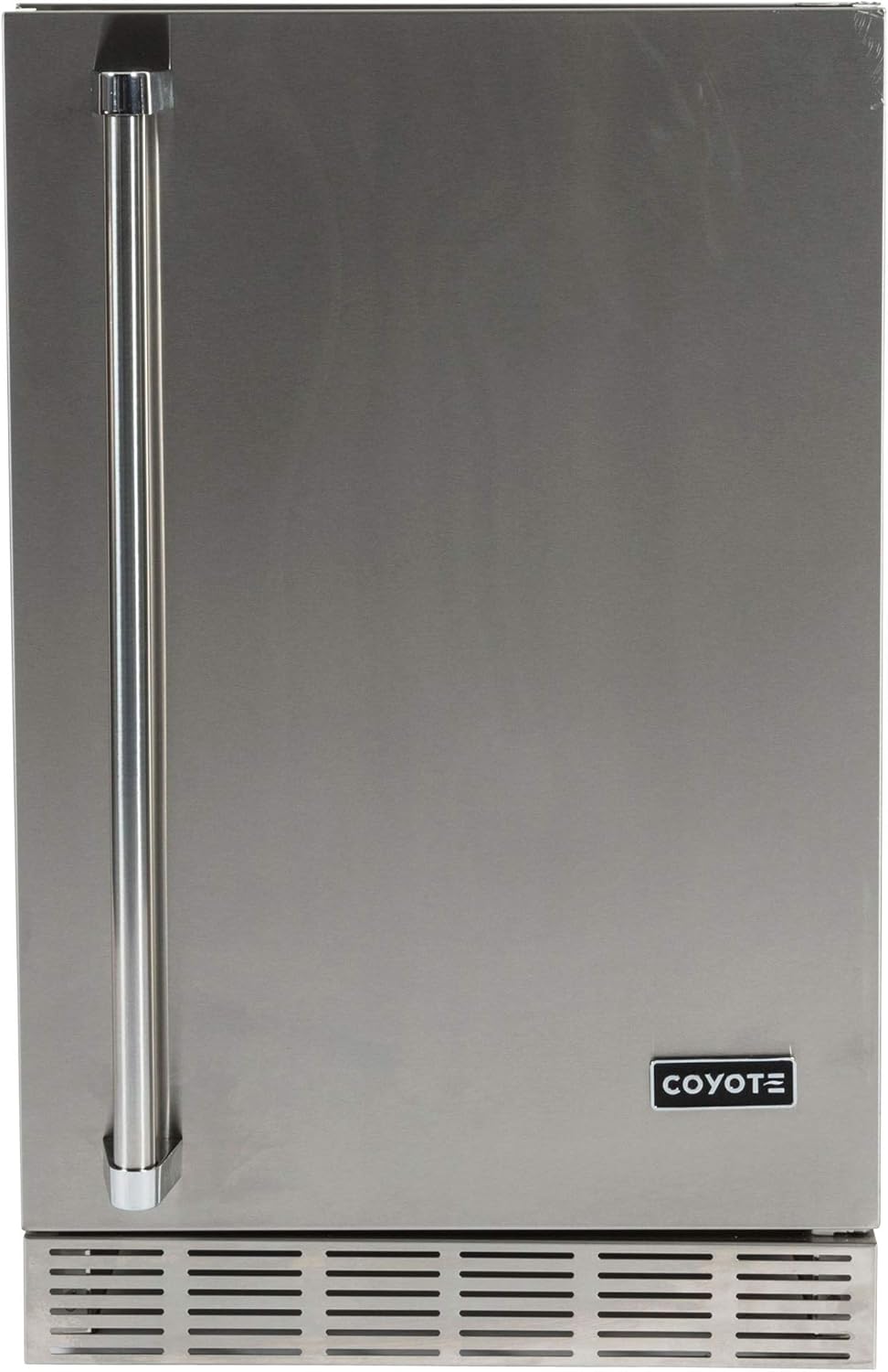 Coyote 21-Inch Outdoor Rated Compact Refrigerator, Left Hinge, 4.1 Cu. Ft., CBIR-L