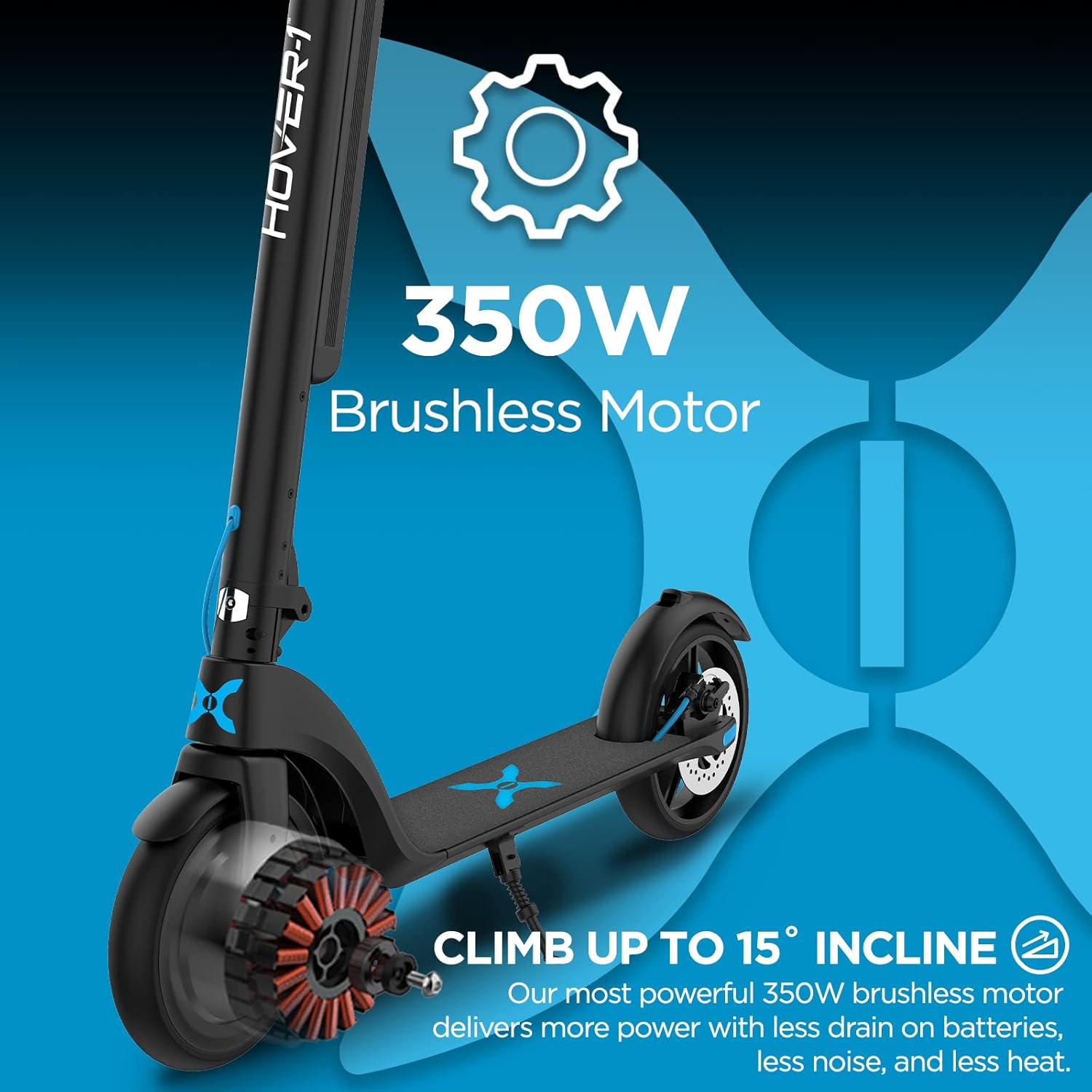 Hover-1 Highlander Pro Electric Folding Scooter | Top Speed 18MPH, Range 18 MI, Max Weight 264LBS, LCD Display, Hand Brake & Brake Light, Air Tires